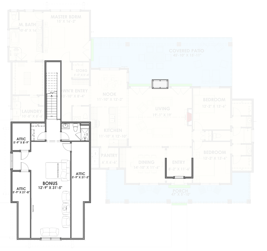 Plan 64464SC: Flexible 3-Bed Modern Farmhouse with Bonus Spaces - Floor Plan - Bonus - Cottage, Country, Craftsman, Farmhouse, Modern Farmhouse, Ranch, Rustic, Traditional
