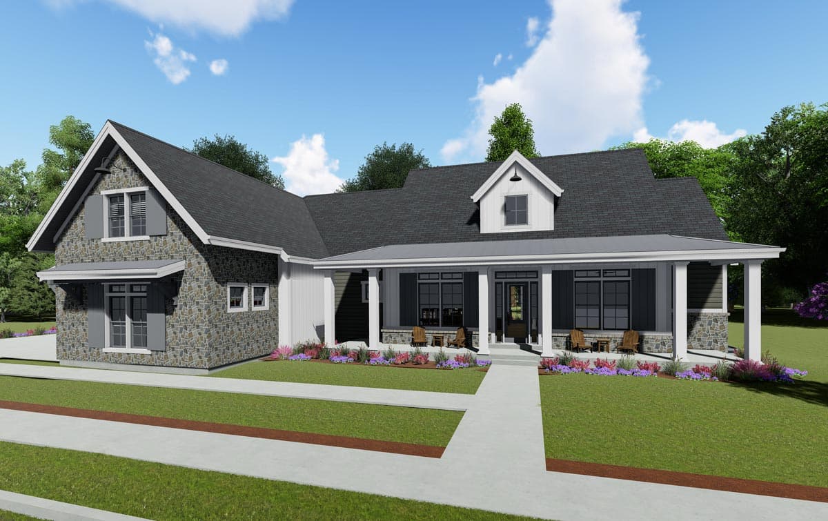Plan 64464SC: Flexible 3-Bed Modern Farmhouse with Bonus Spaces - Image #6 - Cottage, Country, Craftsman, Farmhouse, Modern Farmhouse, Ranch, Rustic, Traditional