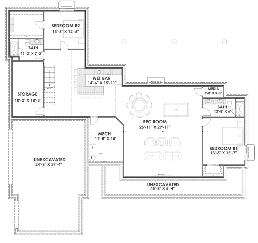 Plan 64464SC: Flexible 3-Bed Modern Farmhouse with Bonus Spaces - Floor Plan - Optional Lower Level - Cottage, Country, Craftsman, Farmhouse, Modern Farmhouse, Ranch, Rustic, Traditional