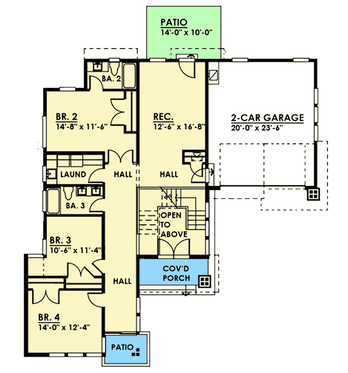 Plan 666000RAF: Bright and Airy Modern House Plan - Floor Plan - Main Level - Contemporary, Modern, Northwest