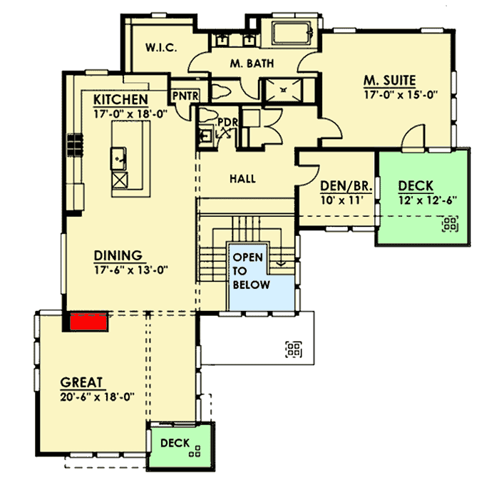 Plan 666000RAF: Bright and Airy Modern House Plan - Floor Plan - 2nd Floor - Contemporary, Modern, Northwest