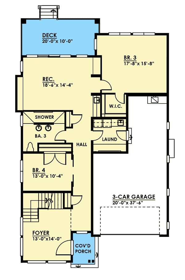 Plan 666008RAF: Spacious Contemporary House Plan - Floor Plan - Main Level - Contemporary, Modern, Northwest