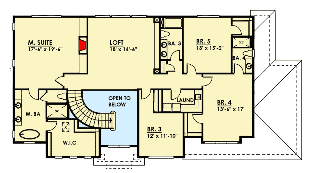 Plan 666017RAF: Five Bedrooms and a Flex Room - Floor Plan - 2nd Floor - New American, Northwest, Traditional