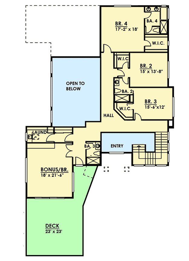Plan 666023RAF: Bold and Beautiful - Floor Plan - 2nd Floor - Northwest