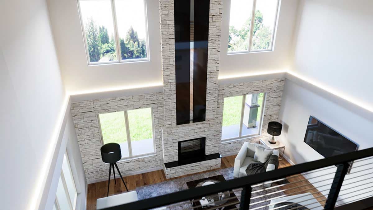 Plan 666024RAF: Modern House Plan with 2-Story Ceilings and Walls of Glass - Image #6 - Contemporary, Modern, Northwest