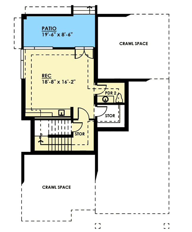 Plan 666027RAF: Bright and Airy Contemporary House Plan - Floor Plan - Lower Level - Contemporary, Modern, Northwest