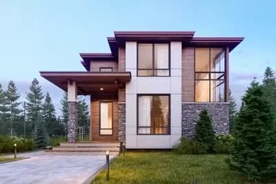 Light-Filled Contemporary with Two Kitchens for a Rear and Side Sloping Lot