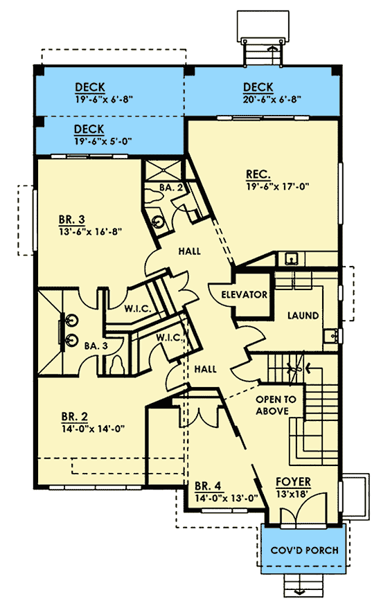Plan 666031RAF: Contemporary for a Sloping Lot - Floor Plan - Main Level - Contemporary, Northwest