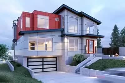 Contemporary for a Sloping Lot