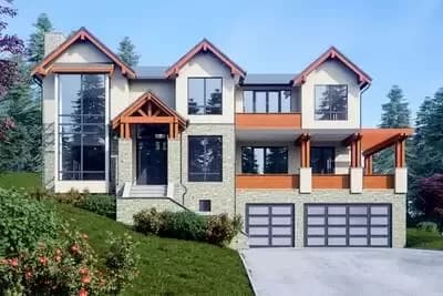 Sloping Lot Craftsman House Plan