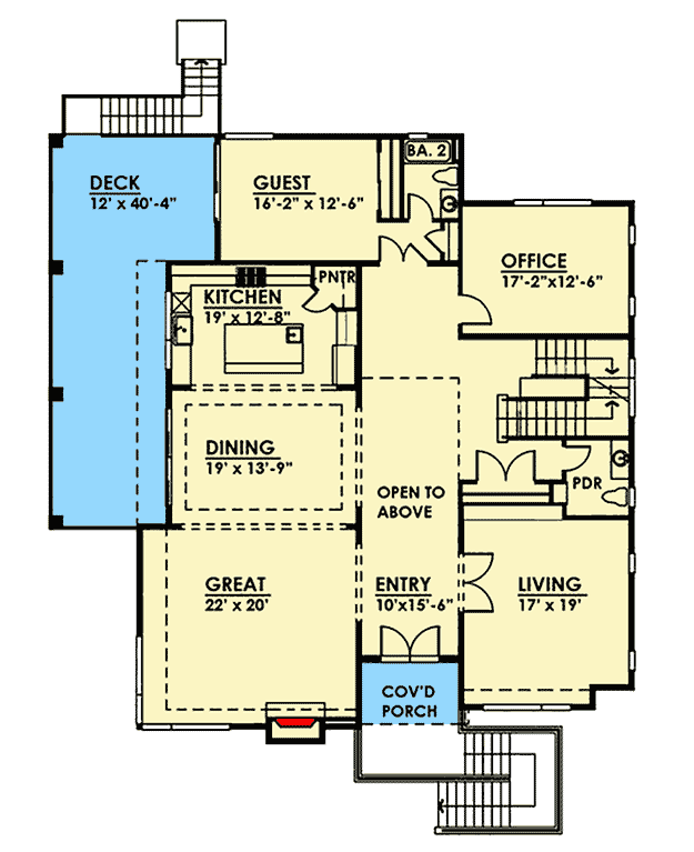Plan 666033RAF: Spacious Contemporary House Plan with Three Levels - Floor Plan - Main Level - Contemporary, Modern, Northwest
