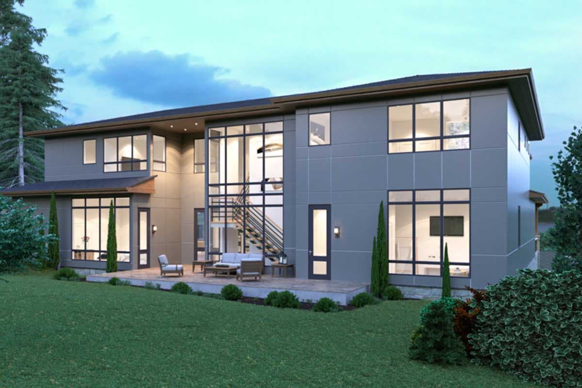 Plan 666035RAF: Stunning Contemporary House Plan - Image #4 - Contemporary, Modern, Northwest