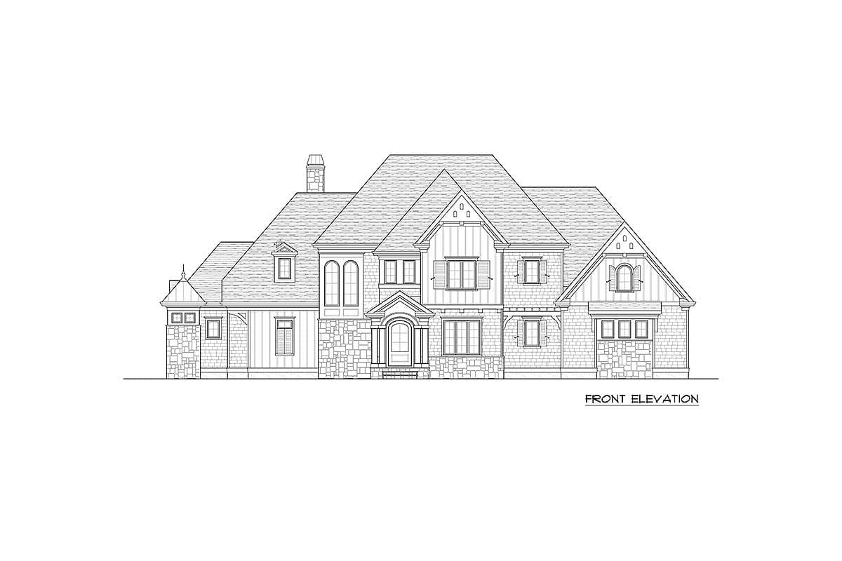 Plan 93097EL: Luxury House Plan with Two Home Offices and a Covered Veranda  - Image #14 - European, French Country