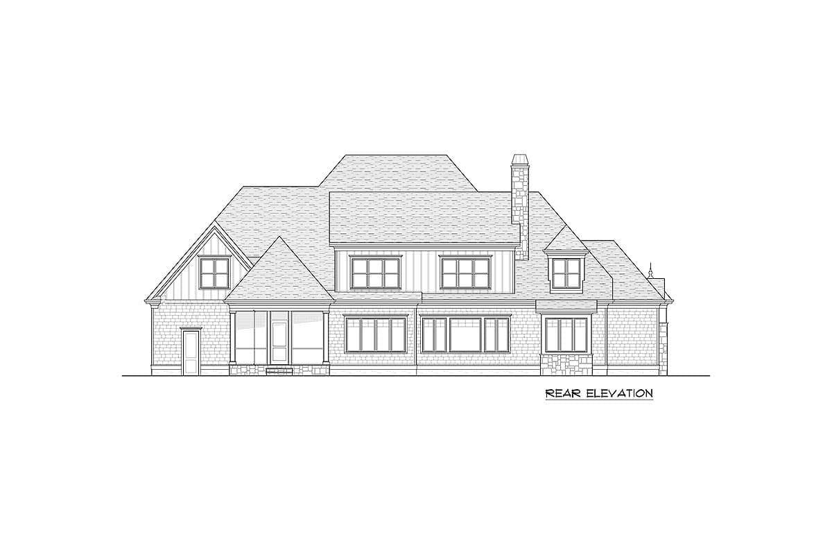 Plan 93097EL: Luxury House Plan with Two Home Offices and a Covered Veranda  - Image #15 - European, French Country