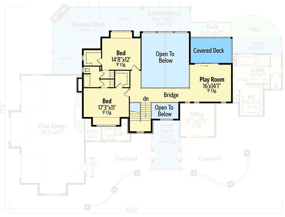 Plan 95048RW: Rugged Craftsman Home Plan with Spectacular Rear Deck - Floor Plan - Second Level - Craftsman, Mountain, Northwest, Rustic