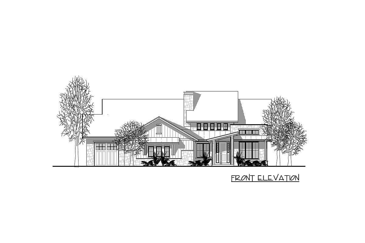 Plan 95049RW: Mountain Craftsman House Plan with Stone and Board and Batten Exterior - Image #4 - Contemporary, Country, Craftsman, Mountain, New American, Rustic