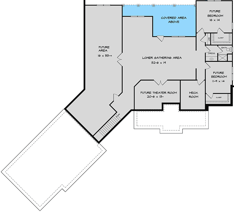 Plan 360011DK: Country Craftsman Home Plan with 3-Car Angled Garage - Floor Plan - Optional Lower Level - Country