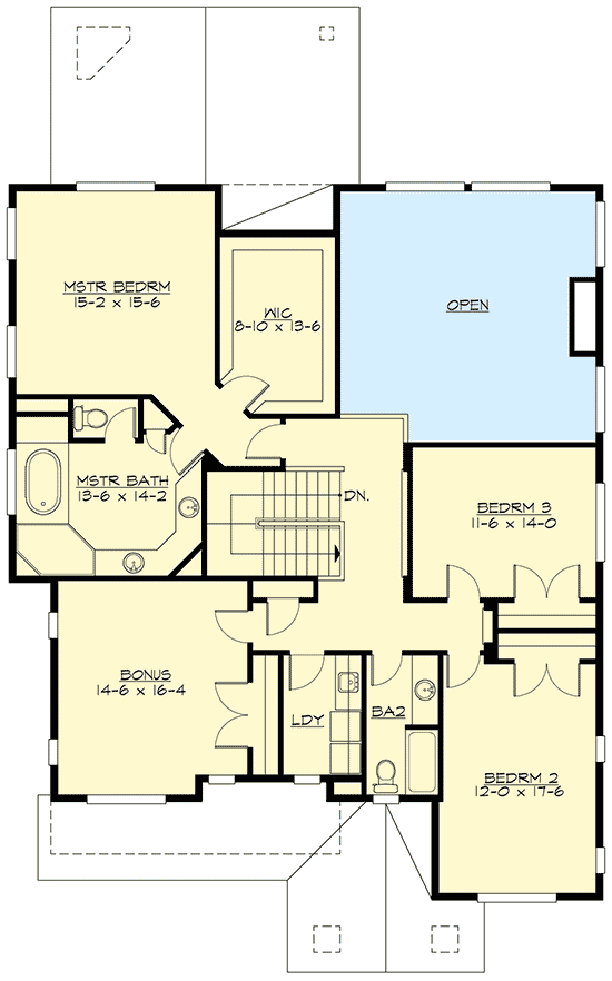 Plan 23755JD: Economical Craftsman House Plan with Great Curb Appeal - Floor Plan - 2nd Floor - Craftsman, New American, Shingle, Traditional