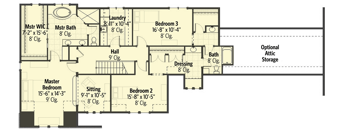Plan 970071VC: European House Plan with Tudor Influences - Floor Plan - 2nd Floor - European, New American, Traditional, Tudor