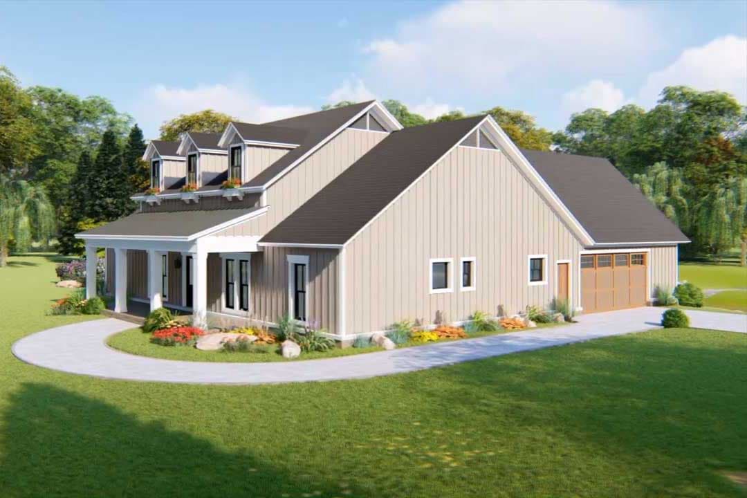 Plan 51184MM: 3-Bed Farmhouse Plan with Bonus Room and Bath Above Garage - Image #4 - Cottage, Farmhouse, Modern Farmhouse, Ranch, Southern