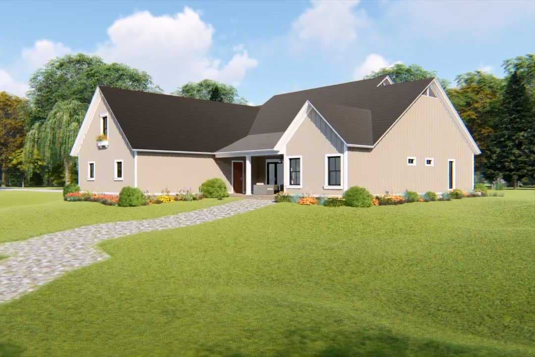 Plan 51184MM: 3-Bed Farmhouse Plan with Bonus Room and Bath Above Garage - Image #7 - Cottage, Farmhouse, Modern Farmhouse, Ranch, Southern