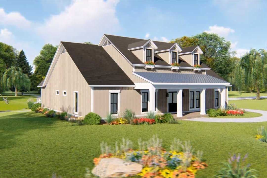 Plan 51184MM: 3-Bed Farmhouse Plan with Bonus Room and Bath Above Garage - Image #8 - Cottage, Farmhouse, Modern Farmhouse, Ranch, Southern