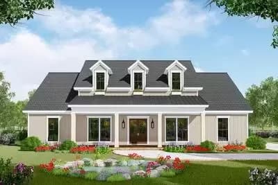3-Bed Farmhouse Plan with Bonus Room and Bath Above Garage