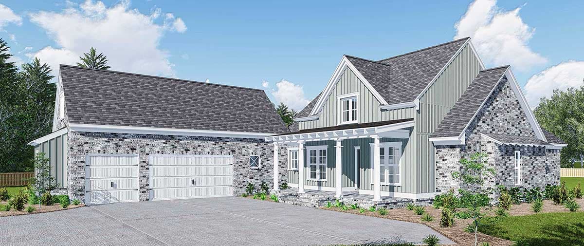 Plan 510027WDY: Modern Farmhouse Plan with Courtyard Garage and Bonus Above - Image #50 - Country, Farmhouse, Modern Farmhouse, New American, Southern, Traditional