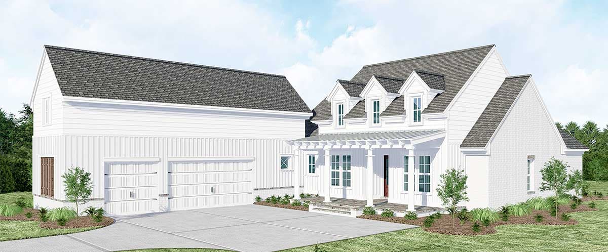 Plan 510028WDY: Country House Plan with Courtyard Garage and Bonus Above - Image #52 - Country, Farmhouse, New American, Traditional