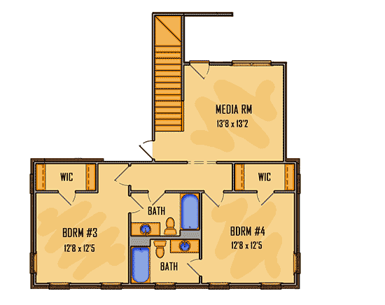 Plan 510030WDY: Southern Classic with Rear-Entry Garage - Floor Plan - 2nd Floor - Contemporary, Country, European, French Country, Southern, Traditional