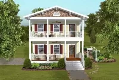 Narrow 2-Story House Plan with Drive-Under Garage