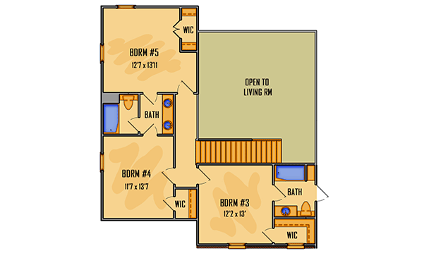 Plan 510031WDY: Southern Belle with Courtyard Garage and Vaulted Living Room - Floor Plan - 2nd Floor - European, French Country, Georgian, Southern