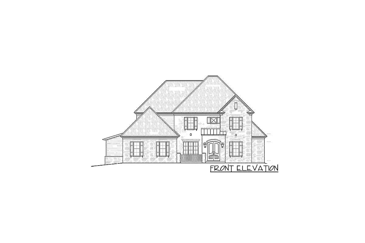 Plan 510031WDY: Southern Belle with Courtyard Garage and Vaulted Living Room - Image #42 - European, French Country, Georgian, Southern