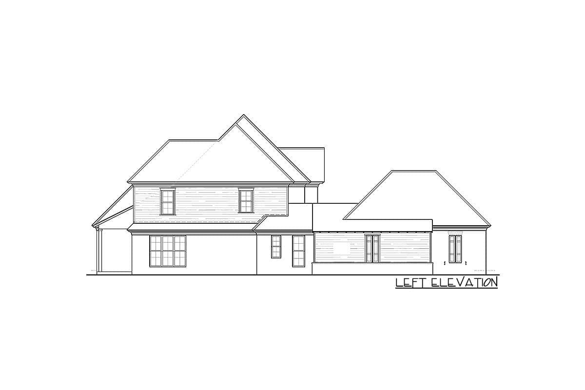 Plan 510031WDY: Southern Belle with Courtyard Garage and Vaulted Living Room - Image #43 - European, French Country, Georgian, Southern