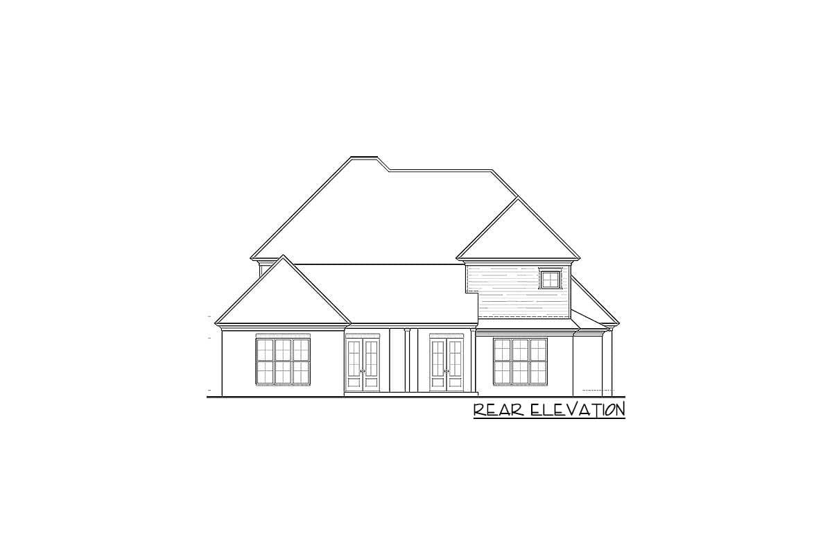 Plan 510031WDY: Southern Belle with Courtyard Garage and Vaulted Living Room - Image #44 - European, French Country, Georgian, Southern