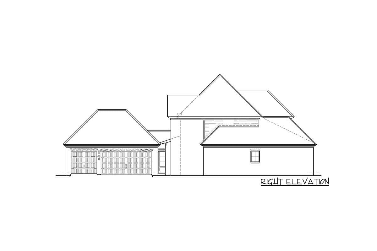 Plan 510031WDY: Southern Belle with Courtyard Garage and Vaulted Living Room - Image #45 - European, French Country, Georgian, Southern