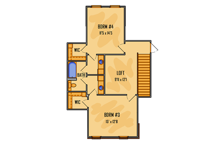 Plan 510035WDY: Graceful Southern House Plan - Floor Plan - 2nd Floor - Acadian, French Country, Louisiana-Style, Southern