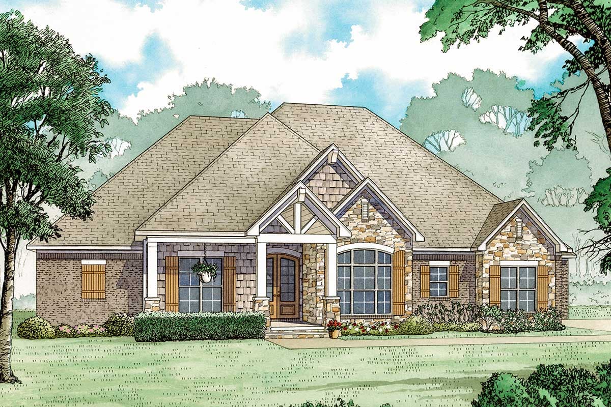 Plan 70582MK: One-Story House Plan With Vaulted Ceilings and Rear Grilling Porch - 2253 Sq Ft - Image #18 - Craftsman, Traditional