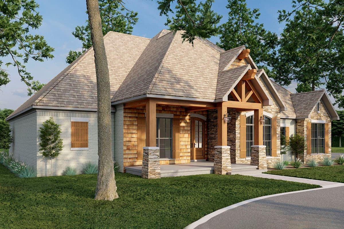 Plan 70582MK: One-Story House Plan With Vaulted Ceilings and Rear Grilling Porch - 2253 Sq Ft - Image #8 - Craftsman, Traditional