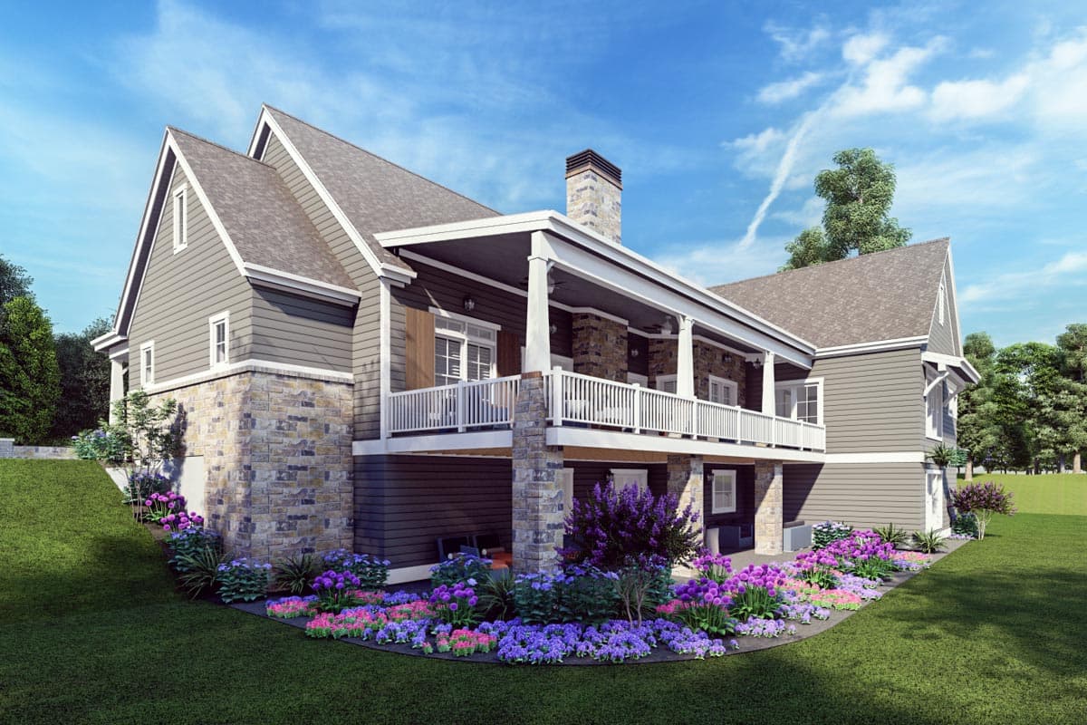 Plan 64466SC: Rustic Farmhouse with Optional Finished Lower Level and Bonus - 2593 Sq Ft - Image #6 - Country, Craftsman, Farmhouse, Hill Country, Ranch, Rustic