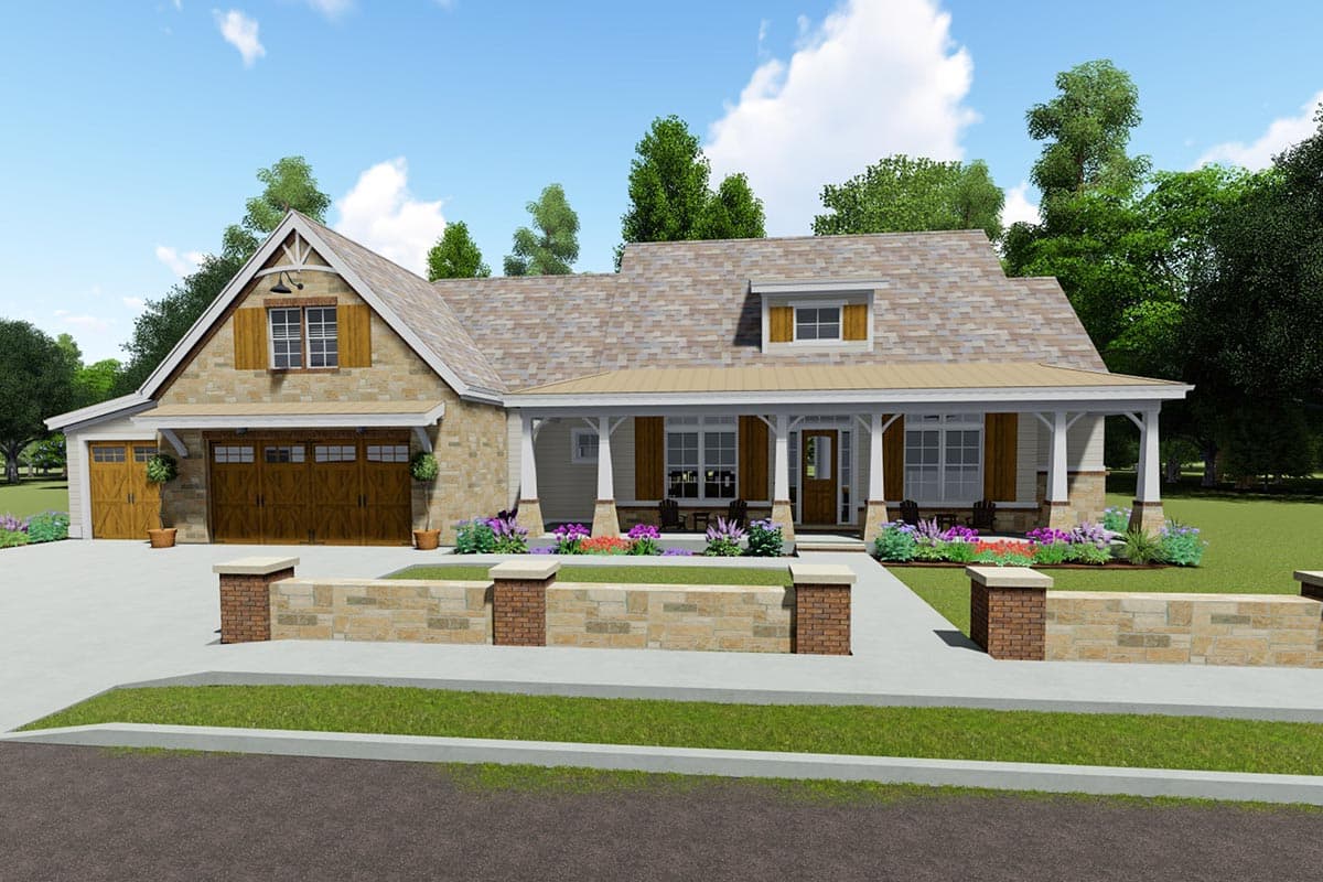 Plan 64466SC: Rustic Farmhouse with Optional Finished Lower Level and Bonus - 2593 Sq Ft - Image #11 - Country, Craftsman, Farmhouse, Hill Country, Ranch, Rustic