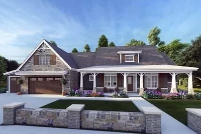 Rustic Farmhouse with Optional Finished Lower Level and Bonus - 2593 Sq Ft