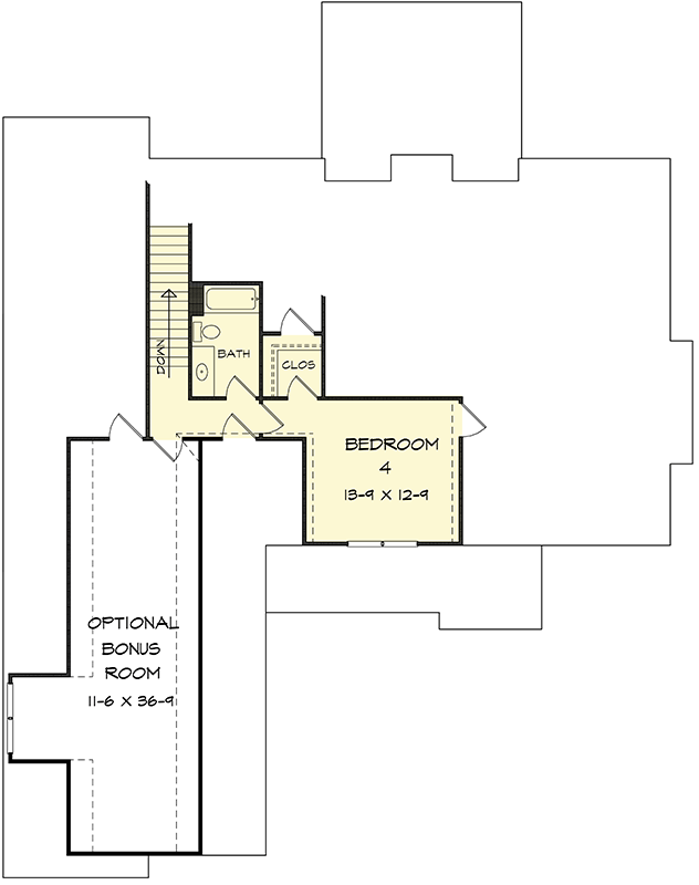 Plan 360013DK: Attractive Four Bedroom Craftsman House Plan - 2485 Sq Ft - Floor Plan - 2nd Floor - Craftsman, New American, Northwest