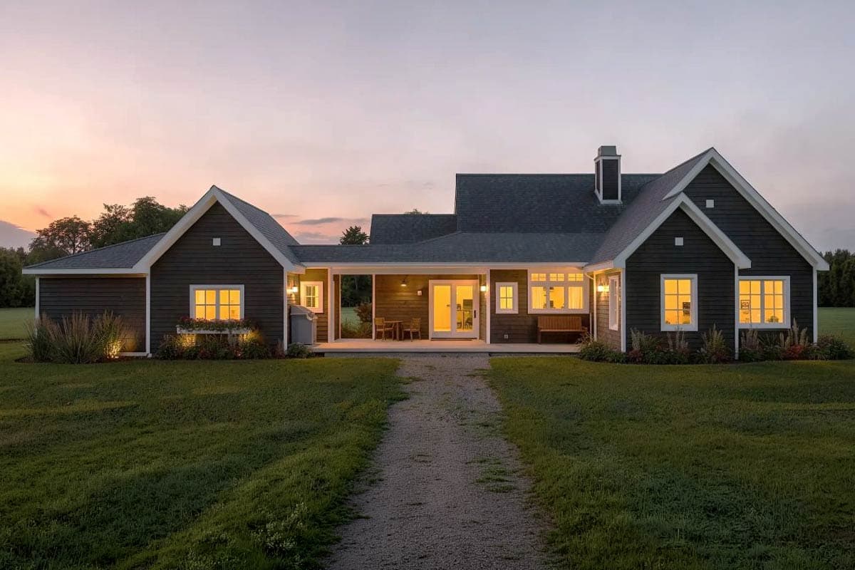 Plan 28925JJ: Flexible 3-Bed Modern Farmhouse with Semi-Detached Garage - 1895 Sq Ft - Image #3 - Country, Farmhouse, Modern Farmhouse, Ranch, Traditional