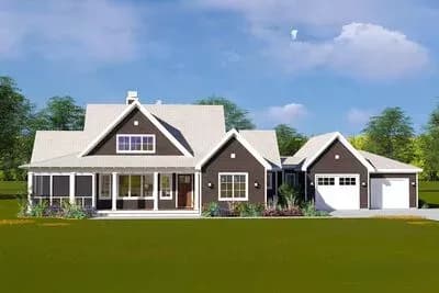 Flexible 3-Bed Modern Farmhouse with Semi-Detached Garage - 1895 Sq Ft