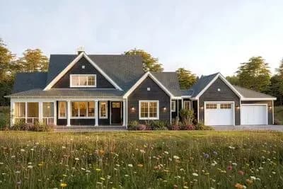 Flexible 3-Bed Modern Farmhouse with Semi-Detached Garage - 1895 Sq Ft