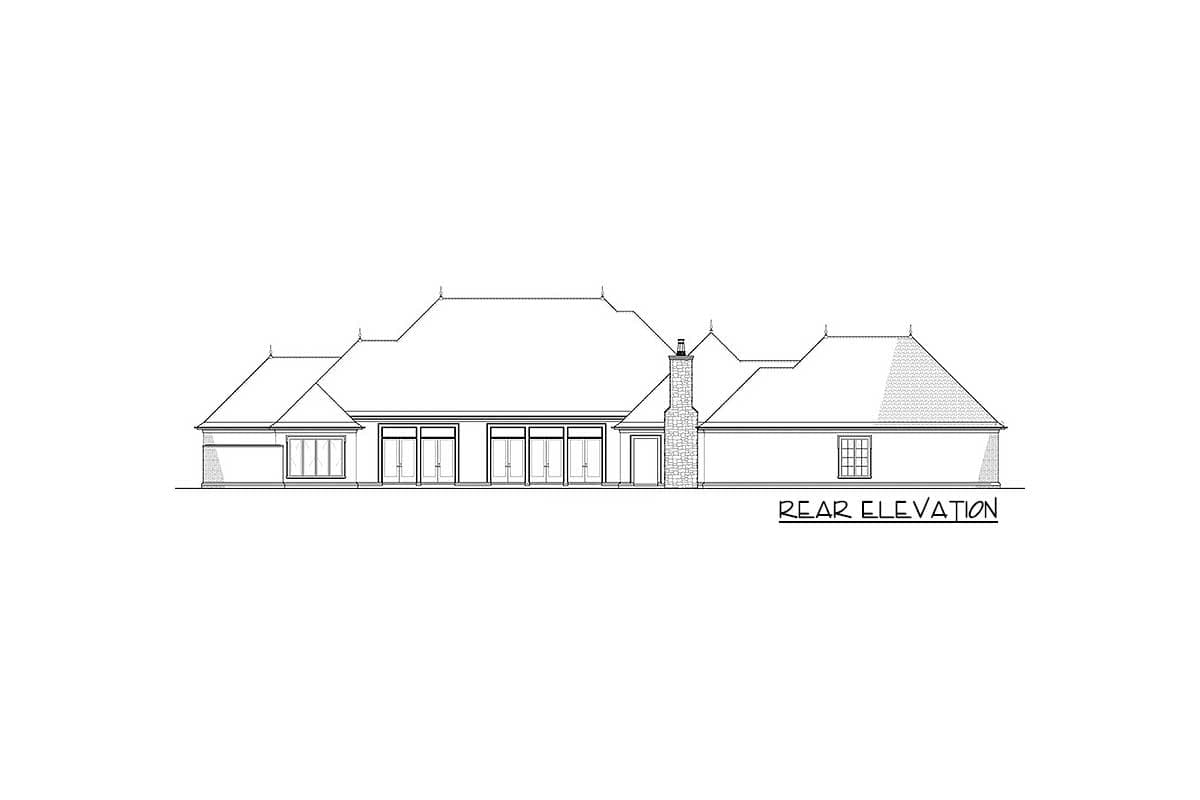 Plan 70584MK: Luxurious 5-Bed House Plan with Porte-Cochere - 5739 Sq Ft - Image #4 - European, French Country, Traditional