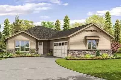 One-Story House Plan With Courtyard-Entry Garage