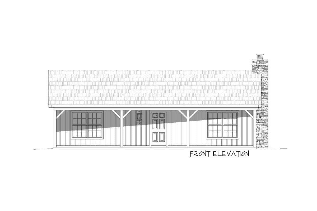 Plan 68529VR: Affordable 2-Bed Country Ranch Home Plan - Image #6 - Country, Ranch, Southern, Traditional