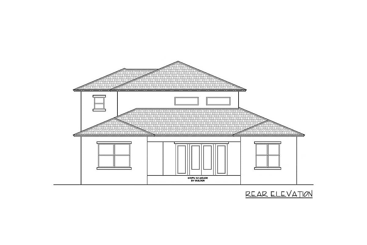 Plan 33205ZR:  Transitional House Plan with Flex Room and Outdoor Kitchen - 3582 Sq Ft - Image #27 - Coastal, Coastal Contemporary, Contemporary, New American, Southern, Transitional